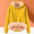 thumbnail image 4 of Kids Lined Hoodie Long Sleeve Plain Winter Heavyweight Warm Hooded Sweatshirt for Boys Girls Pullover Tops, 4 of 5