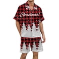 thumbnail image 4 of Mens Pajamas Set Short Sleeve Collared Top And Loose Pants Christmas Sleep Pajama Multicolored Printed Button Up Loungewear Sleepwear 2 Piece Pj with Pockets, 4 of 4