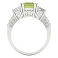 thumbnail image 4 of Three-Stone Engagement Ring for Women - 4.27ct Natural Peridot in 14K White Gold Promise Ring, 4 of 6
