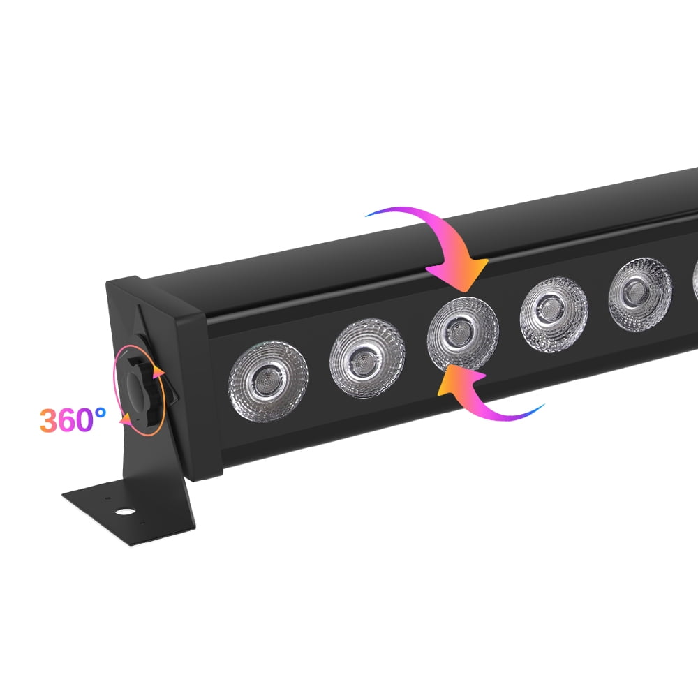 JAJALUYA 2-Pack Rectangular RGB 24 LED Wall Washer Light Bar with Remote for Stage Party