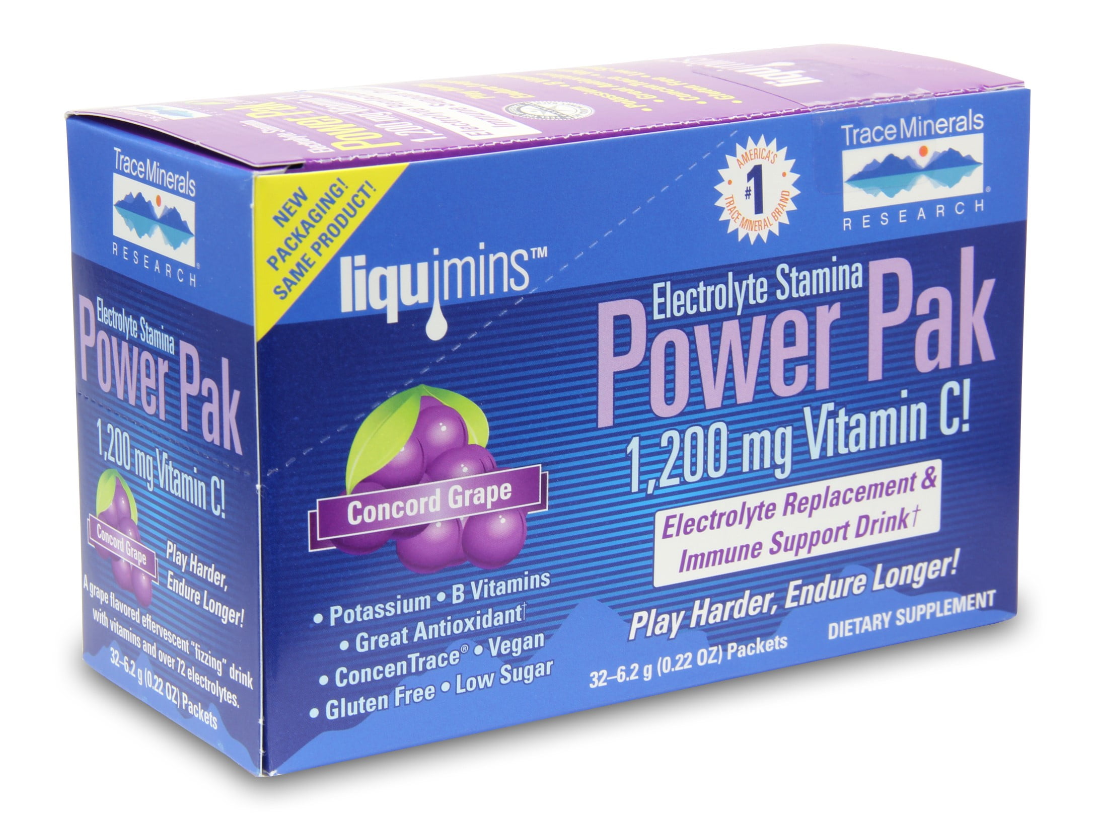Trace Minerals Research Electrolyte Stamina Power Pak Concord Grape 32