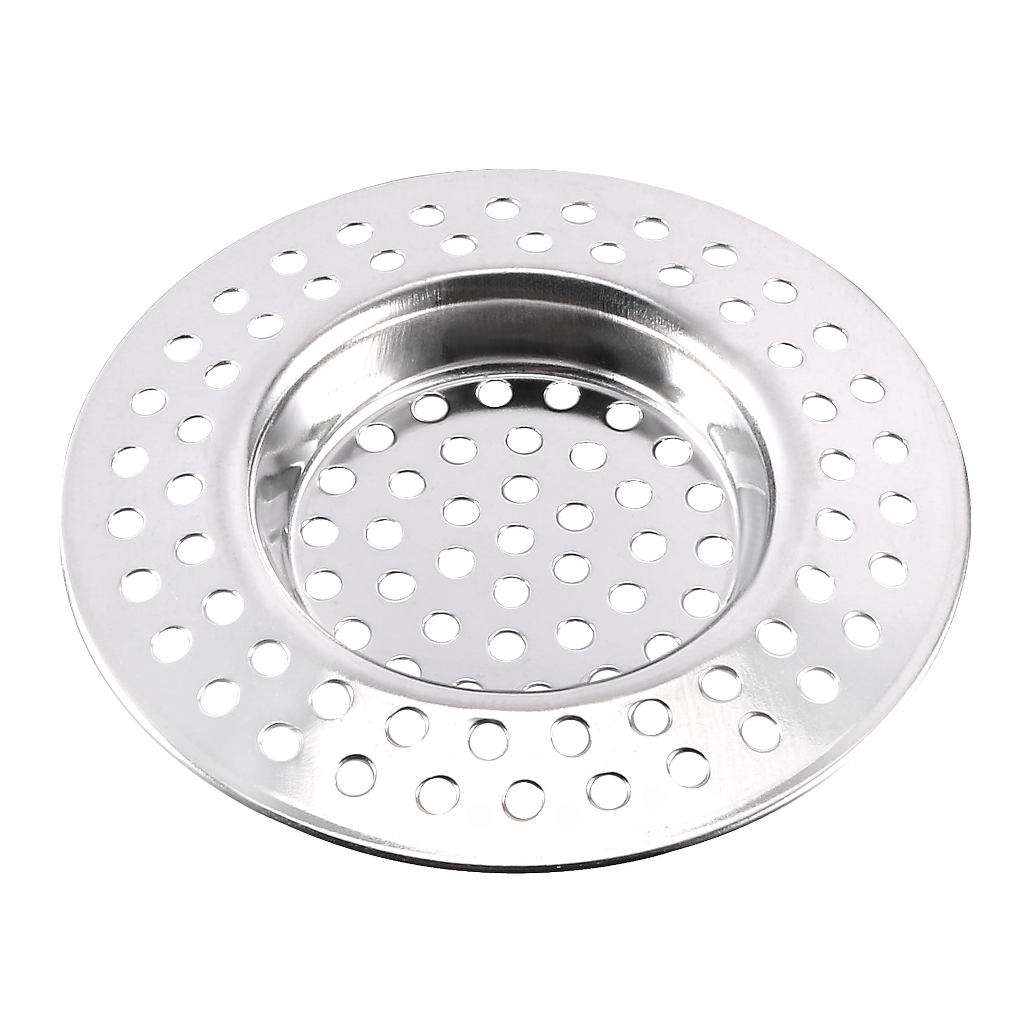 Uxcell 75mm Dia Bathroom Metal Sink Drain Strainer Mesh Filter Basket Silver Tone