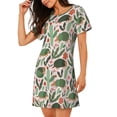 thumbnail image 2 of Xecao Chemise de Nuit Ample pour Femmes, Manches Courtes, Imprimé Décontracté, 2 of 6