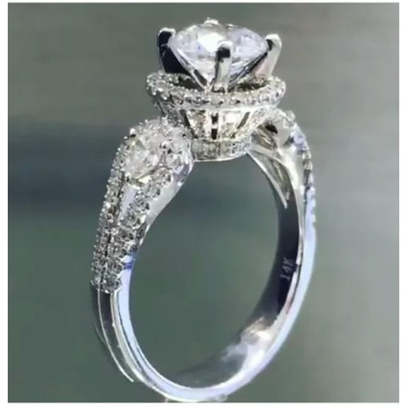 EOEMY Fashion 925 Silver Wedding Ring Women Oval Cut Cubic Zircon Jewelry Sz 6-10-6