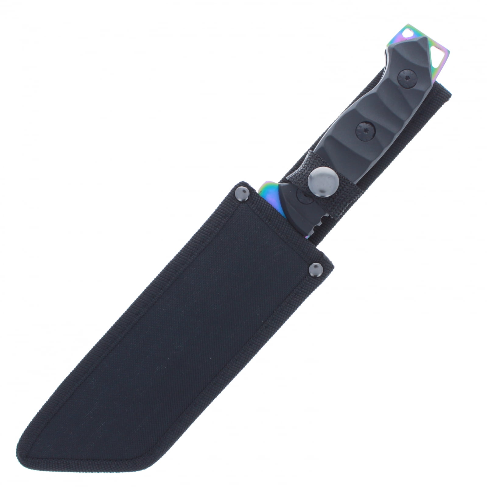 ASR Outdoor Full Tang Hunting Knife ABS Handle Fixed Blade Rainbow Design