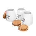 thumbnail image 3 of Juego de contenedores de azúcar para café, té, tapa de bambú, hierro duradero, fácil almacenamiento, buen sellado, botes de cocina para el hogar y la Oficina, 3 uds., 3 of 8