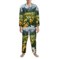 thumbnail image 3 of Sikiie Mountain Daisy Meadow Mens Pajama Set, Soft Warm Long Sleeve Sleepwear, Cozy Button-Down Pjs for Men-Small, 3 of 7