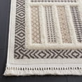 thumbnail image 3 of SAFAVIEH Urban Huntington High Low Box Striped with Fringe Area Rug, Beige/Ivory, 8' x 10', 3 of 8