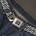 thumbnail image 2 of Buckle-Down Belt, Seatbelt Buckle Belt, Houndstooth Star Black White, 30 to 44 Inches, 2 of 9