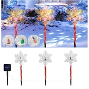 Solar Christmas Lights under $5! Yannianjz Solar Christmas Stake Lights, 3-Pack Star Tree Snowflake Outdoor Decor, Multiple Lighting Modes Garden Patio Light, Weatherproof Yard Decoration