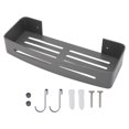 thumbnail image 2 of Bathroom Shower Shelf, Space Aluminum Wall Mount Organizer, Rustproof Minimalist Design, Storage Shelf with Hooks for Easy Hanging, Various Bathroom Decor Styles, 2 of 8