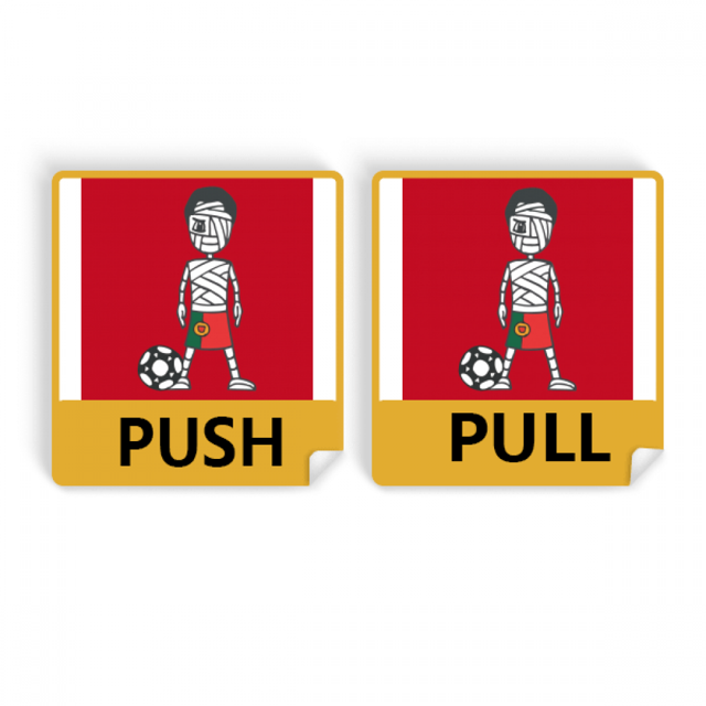 portuguese soccer player cartoon Push Pull Door Sign Vinyl Stickers