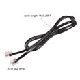 thumbnail image 2 of Uxcell Phone Extension Cord 3.28FT Telephone Cable Phone Line Cord RJ11 6P4C Plugs Black 3pcs, 2 of 5