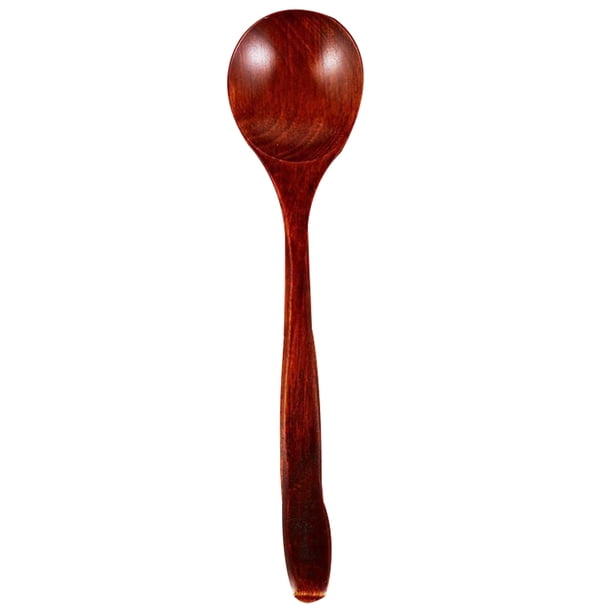 2 cucharas de madera para sopa, cucharas soperas premium para condimentos, vajilla para uso doméstico y hotelero (rojo oscuro)