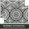 thumbnail image 2 of Outdoor Rug x Outdoor Carpet Reversible Patio Rug for Camping Large Outdoor Plastic Straw Area Rug Portable Geometric Mats for RV Backyard Deck Porch Beach Picnic Teal, 2 of 7