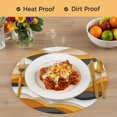 thumbnail image 4 of Orange Gray Ombre Round 13 Inch Placemats Set of 6, Modern Geometric Moire Abstract Art HeatResistant Non Slip Place Mats for Dining Table, Wipeable Braided Kitchen Table Mats for Housewarming, 4 of 9