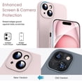 thumbnail image 2 of Liquid Silicone Case for iPhone 15 - [Camera All-Round Protection] [Soft Microfiber Lining Anti-Scratch] 4 Layer Full Covered Shockproof Gel Rubber Phone Case Cover, 6.1", Pink, 2 of 16