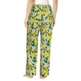 thumbnail image 3 of Uemuo Lemon1 Pattern Women's Wide Leg Palazzo Lounge Pants with Pockets Light Weight Loose Comfy Casual Pajama Pants-Medium, 3 of 9