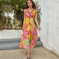 thumbnail image 3 of Pastel Rainbow Lollipop Dress Summer Street Style Bohemia Long Dresses Female Sleeveless Printed Maxi Dress, 3 of 9