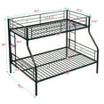 thumbnail image 2 of Harper & Bright Designs Twin Over Full Metal Bunk Bed with Ladder and Guardrail, Metal Bed Frame with Large Under Bed Storage for Bedroom, Black, 2 of 6