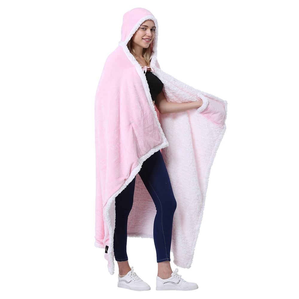 Catalonia Wearable TV Blanket with Sleeves Arms Warm Micro Plush Sherpa Fleece for Adult Large Wrap Throw Robe 72 x 55”
