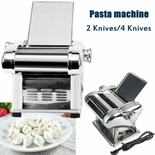 Electric Commercial Dough Roller Sheeter, 135W Noodle Pasta Maker Press Machine, 110V Stainless Automatic Noodle Pasta Dough Roller Sheeter Machine for Family Use,Restaurant.