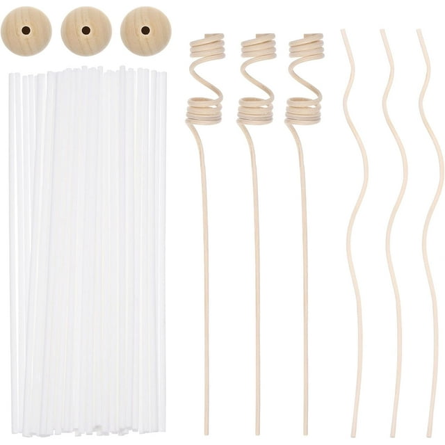 uxcell 39Pcs Reed Diffuser Sticks Set, Fiber Fragrance Flower Reed Diffuser Replacement Refill Sticks Flower Decor for Home, Hotel, Office (White)