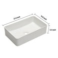 thumbnail image 2 of 21"×14"×5.5" White Ceramic Rectangular Countertop Bathroom Sink, 2 of 8
