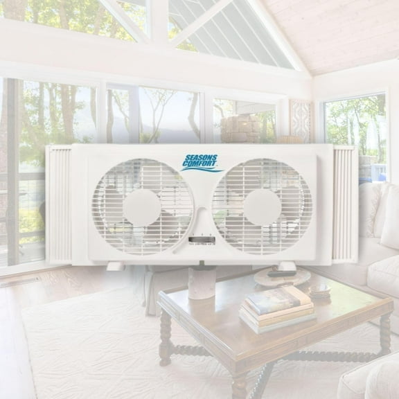 Twin Window Fan, Reversible Airflow Control, 9 Inch, 2 Speeds, Expandable, Quiet & Energy Efficient