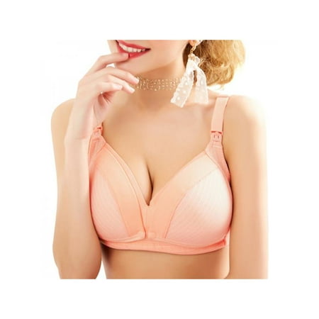 

Women Nursing Bra Wire Free Front Open Cotton Breastfeeding Seamless Bra