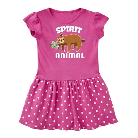 

Inktastic My Spirit Animal is a Sloth with Sloth Illustration Gift Baby Girl Dress