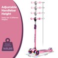 thumbnail image 4 of Scooter infantil Dribbl de 3 ruedas con manubrio ajustable, rosa, 4 of 8