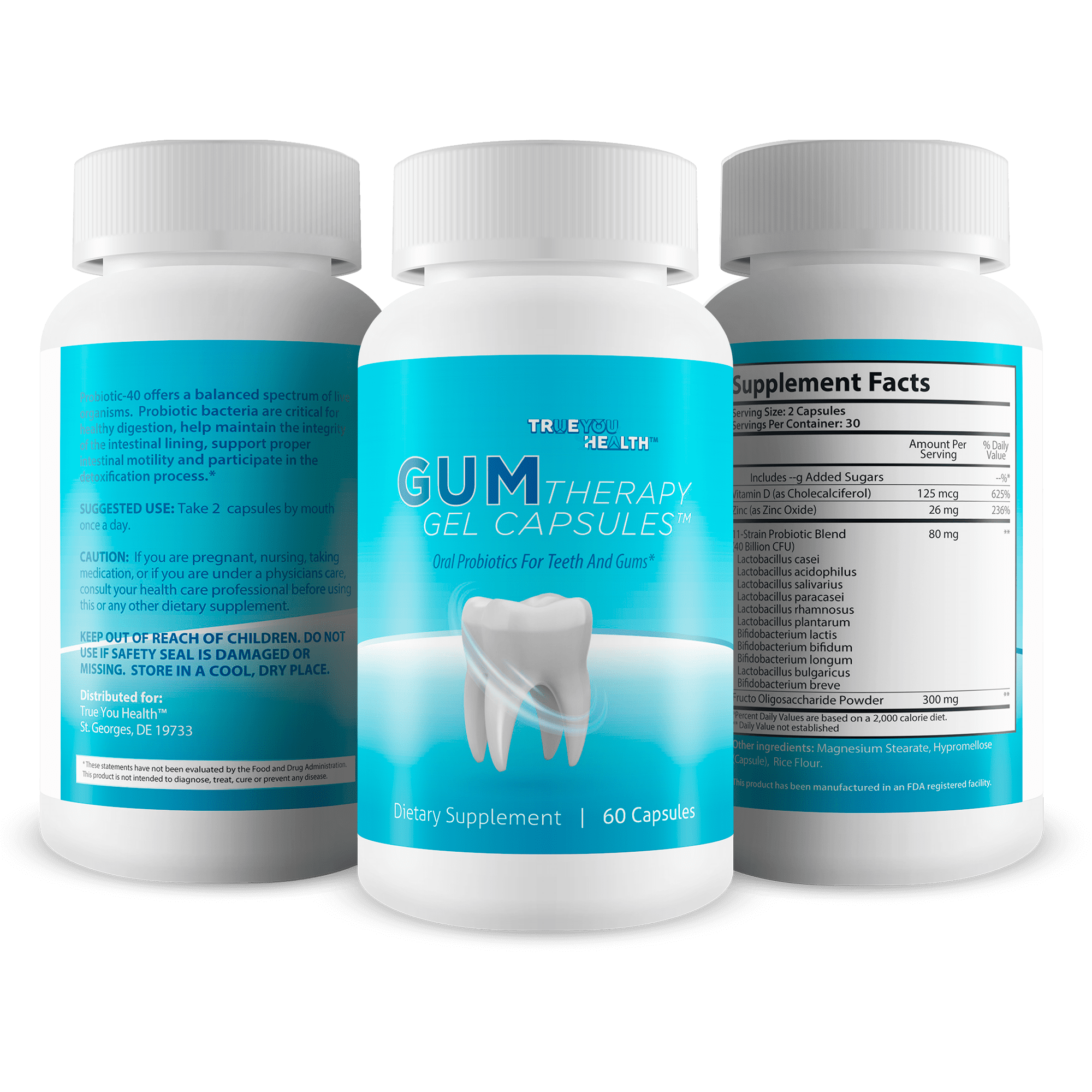 Gum Therapy Gel Capsules - Our Best Gum & Teeth Support Probiotic - Oral Dental Probiotic Gum Health Supplements - Gum & Teeth Probiotic - Our Best Oral Probiotics for Teeth and Gums - Gum Supplement