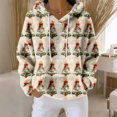 thumbnail image 2 of Hoodies for Women Oversized Winter Plush Cute Sweatshirts Pullover Trendy Fall Winter Clothes with Christmas Print for Comfortable Seasonal Wear,Army Green,XL, 2 of 6