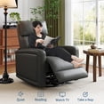 thumbnail image 6 of Ataucjin 360° Swivel Rocking Glider Reclinder Chair, Soft Faux Leather Upholstered Sofa Chair with Ergonomic Backrest for Adults for Nursery, Living Room（ship in 2 boxes）, 6 of 8