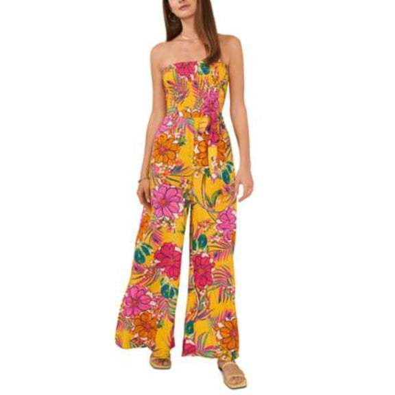 1.state Women's Printed Cover-Up Jumpsuit Multicolor Size Medium