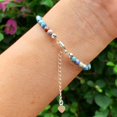 thumbnail image 5 of Jasper 3.5-4mm Round Shape Smooth Cut Beads 7 inch Adjustable Silver Plated Clasp Bracelet for men, women, unisex. Link Chain Stacking Bracelet.|LINK_03922, 5 of 6