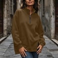 thumbnail image 3 of cocolona Womens Half Zip Pullover Sweatshirts Casual Long Sleeve Stand Collar Shirts Workout Loose Solid Color Tops, 3 of 8