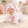 thumbnail image 4 of Baby Animal Halloween Costumes Soft Warm Bunny Halloween Hooded Jumpsuit Infant Halloween Dress Up, 4 of 9