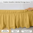 thumbnail image 3 of CCNY 12" Inch Drop Wrap Around Bed Skirt Texas King Size 100% Microfiber Made Golden Color, 3 of 6