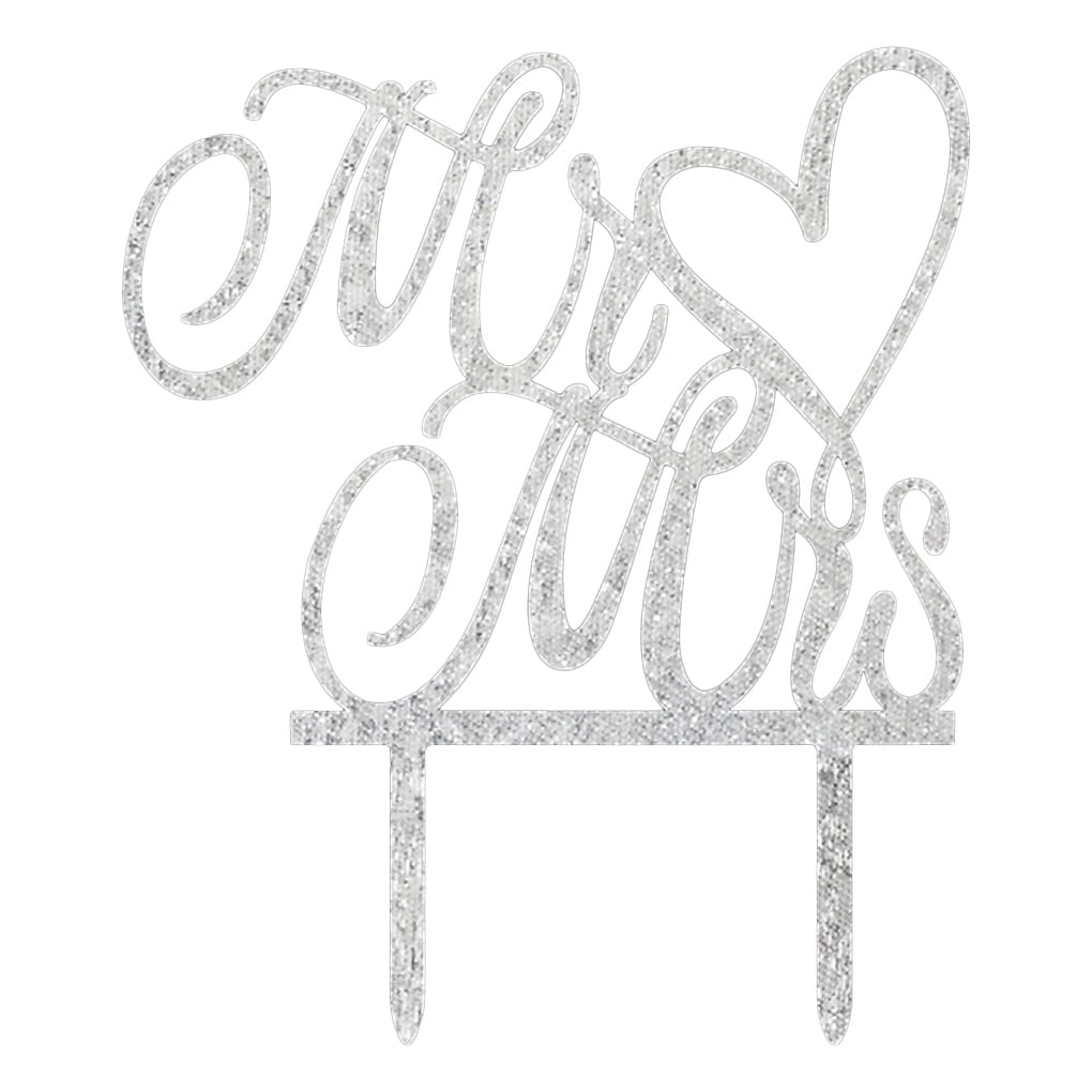 Acrylic Mr and Mrs Sign Bride And Groom Cake Topper Gold for Wedding ...