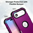 thumbnail image 3 of Allytechgroup Shock-Resistant Hard Shell Rugged Cell Phone Case with Anti-Spy Tempered Glass Screen Protector for Apple iPhone Air, Purple, 3 of 5