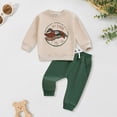 thumbnail image 2 of HCNTES Baby Boy Winter Clothes Kids Baby Boys Duck Hunter Clothes Mallard Duck Sweatshirt Pullover Solid Color Pant 2Pcs Toddler Hunting Baby Outfit, 2 of 7