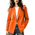 thumbnail image 2 of Ynynloco Blazers for Women Business Casual Long Sleeve Button Down Open Front Suit Jacket Dressy Work Blazer with Pockets Winter Fall Outfits, 2 of 5