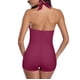 thumbnail image 3 of Traje de baño de una pieza Prolriy para mujer, nuevo traje de baño para mujer, multicolor, con tirantes, sin espalda, liso, conservador, traje de baño grande, estampado tropical, trajes de baño para, 3 of 6