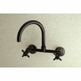 thumbnail image 3 of Kingston Brass Concord 8-Inch Adjustable Center Wall Mount Kitchen Faucet, Matte Black, 3 of 5