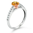 thumbnail image 3 of Gem Stone King 0.80 Ct Yellow Sapphire G/H Lab Grown Diamond 10K White and Rose Gold Engagement Ring, 3 of 4