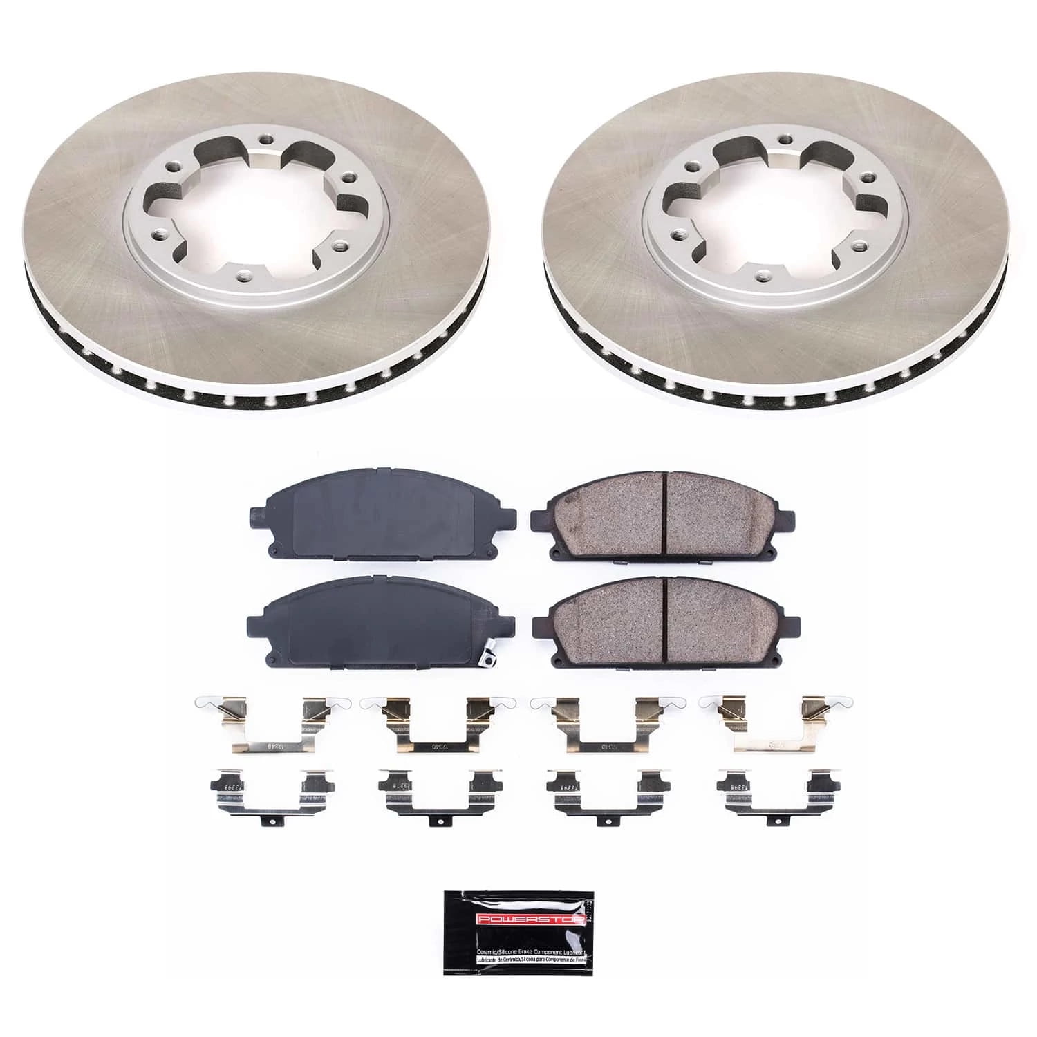 PowerStop Front Semi-Coated Rotor and Low-Dust Ceramic Brake Pad Kit SC1175