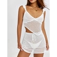 thumbnail image 3 of Women Knitted Crochet Two Piece Skirt Sets Y2k Crop Top Tank Tops Bodycon Mini Skirts 2Pcs Outfit Party Club Streetwear, 3 of 6