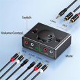 thumbnail image 2 of 3.5mm RCA Stereo Bi-Directional Audio Switcher with Mute Button, 2 of 5